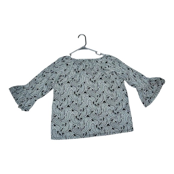 Michael Kors Blouse Women's Medium Paisley 3/4 Bell Sleeve Casual Work Wear - Picture 6 of 6